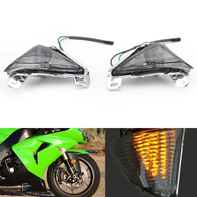 Lente de señalización de giro frontal para ZX 14R 10R 6R 636 Ninja 650F Smoke Foto 1 de 4