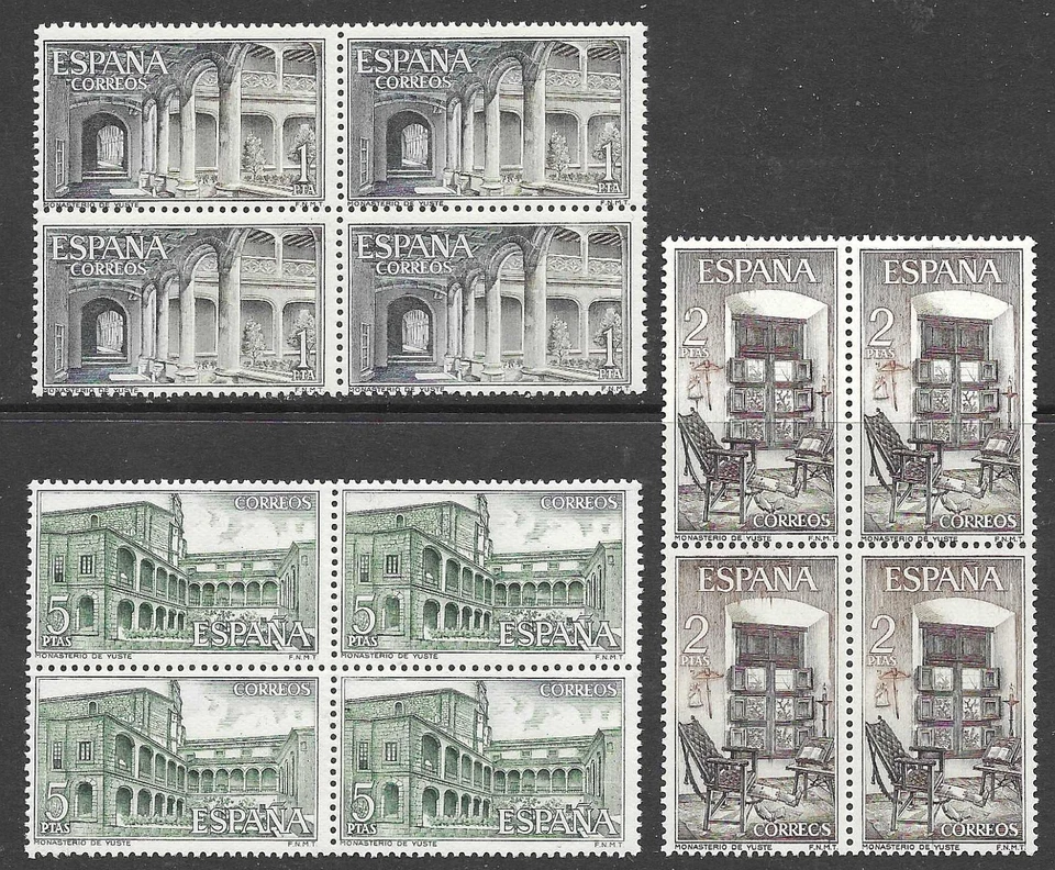 ESPAÑA 1965 MONASTERIO DE YUSTE** CARLOS V. ARQUITECTURA. BLOQUES DE 4. MNH. - Imagen 1 de 1