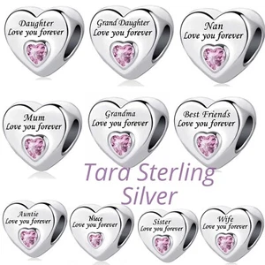 Bracciale Argento Sterling 925 Love You forever Ciondolo Bracciale Compleanno Regalo Natale - Foto 1 di 11