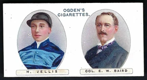 OGDENS - OWNERS, RACING COLOURS & JOCKEYS (GREEN) - #24 H JELLIS, COL E W BAIRD - Picture 1 of 2