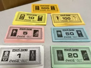 Coca-Cola Monopoly Replacement Parts MONEY ONLY! - Picture 1 of 10