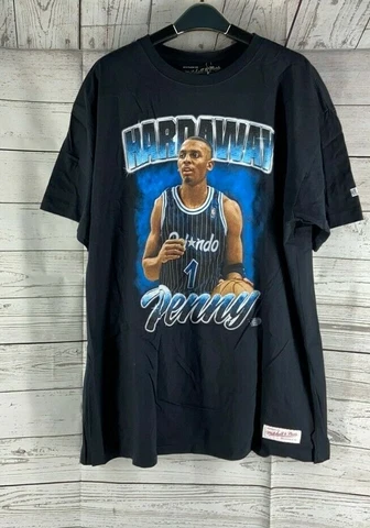 Mitchell & Ness NBA Black Orlando Magic Hardaway Penny Graphic T-shirt Cover