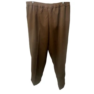 Bend Over Brown Polyester Pants, Pull On, Elastic Waist, Womens Plus Size 22WP - Picture 1 of 3
