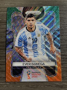 2018 Panini Prizm World Cup Soccer Green Orange Wave #4 Ever Banega