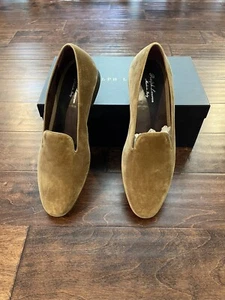 NWT RALPH LAUREN PURPLE LABEL ALONZO SO SLIP  TAN EQUESTRIAN HORSE BRIDLE SZ 12 - Picture 1 of 6