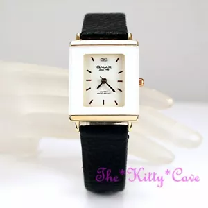 Suizo OMAX Blanco Enmarcada Oro Rose Movimiento Seiko Delgado Cuero Reloj CE0041 - Imagen 1 de 12