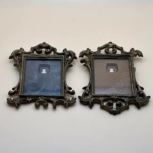 Mini Photo Frames Hong Hong Lot Of 2 Gold Colored Plastic Miniature - Picture 1 of 7