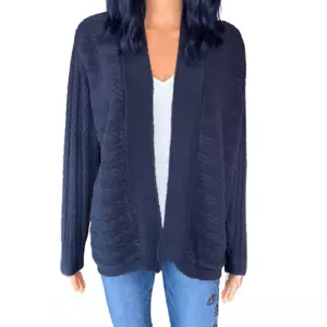 Croft & Barrow Navy Blue Open Front Knit Cardigan Size XL - Picture 1 of 6