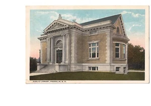 Franklin NH Public Library 1910 Merrimack Cty Carnegie Classical Revival Style - Bild 1 von 7