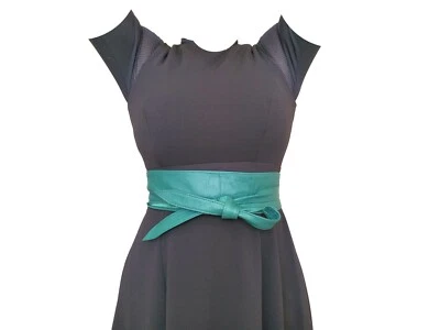 Cinturón Obi de Cuero Verde, Envoltura Ancho Cinturones de Moda y Moda, Dean Foto 1 de 4