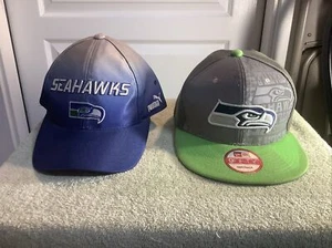 Lot Of 2-New Era 9Fifty NFL Seattle Seahawks SnapBack & NFL PROLINE adjustable - Picture 1 of 14