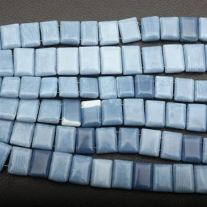 Blue Opal Beads Smooth Rectangle 8 Inch Strand 11X15-12X16 MM Gemstone Beads - Picture 1 of 5
