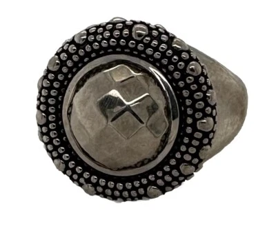 Anillo domo facetado de plata de ley 925 Michael Dawkins talla 7 Foto 1 de 4