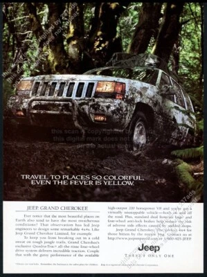 Jeep Grand Cherokee Limited 1997 SUV blanco en barro foto anuncio impreso vintage Foto 1 de 4