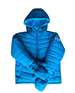 Boys/Girls Winter puffer Coat With Built-in Mittens (Blue or Pink, Sizes XS-M) - Picture 1 of 7