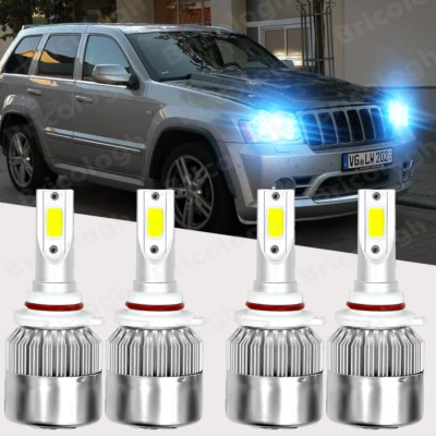 4x 8000K Ice Blue LED Headlight for Jeep Grand Cherokee 1999-2007 High Low Beam - Image 1 of 4