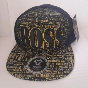 BOSS 3D Embroidered Hip hop Snapback Adjustable Baseball Cap Hats Black - Picture 1 of 9