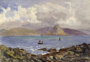 M. Capel Cure, Mont Saint-Michel, Cornwall - Original 1890 Aquarelle - Imagen 1 de 1