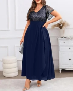 NEW Bridal Dress Plus Size Blue Shimmer 2025 - Picture 1 of 12