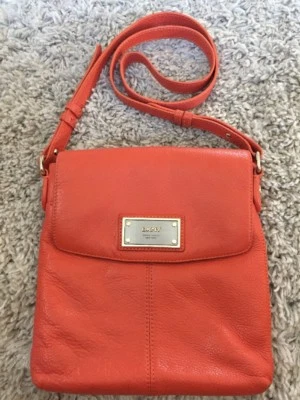 Bolso Bandolera DKNY Naranja Dorado Cuero Suave Foto 1 de 4