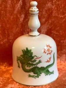 Glocke Weihnachtsglocke Tischglocke Ming Drache Grün  Meissen Porzellan 1. Wahl - Bild 1 von 10