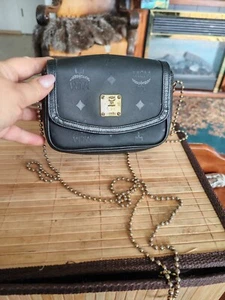 MCM Michael Cromer Vintage Handtasche Schwarz Gold Kette gr.S - Bild 1 von 11