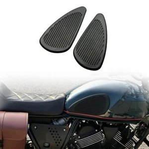 Motorcycle Rubber Fuel Tank Side Gas Knee Traction Grip Protectors Pads Black UK - Picture 1 of 10