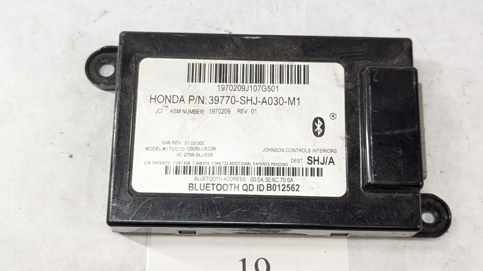 Módulo de control de comunicación Bluetooth Honda Odyssey 2008-2010 39880-SHJ-A030 Foto 1 de 4