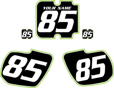 1985-1986 Kawasaki KX500 Pre-Printed Black Backgrounds with Green Pro Pinstripe - Imagem 1 de 3