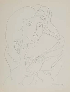 Henri MATISSE : La dame aux perles, Lithographie signée - Picture 1 of 5