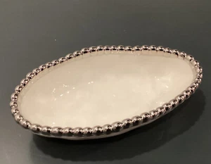 Pampa Bay Salerno Long Condiment Bowl, White/Silver - Picture 1 of 5