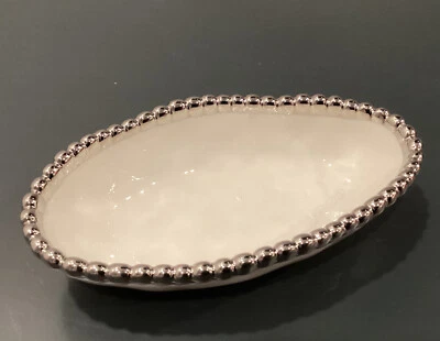 Pampa Bay Salerno Long Condiment Bowl, White/Silver - Image 1 of 4