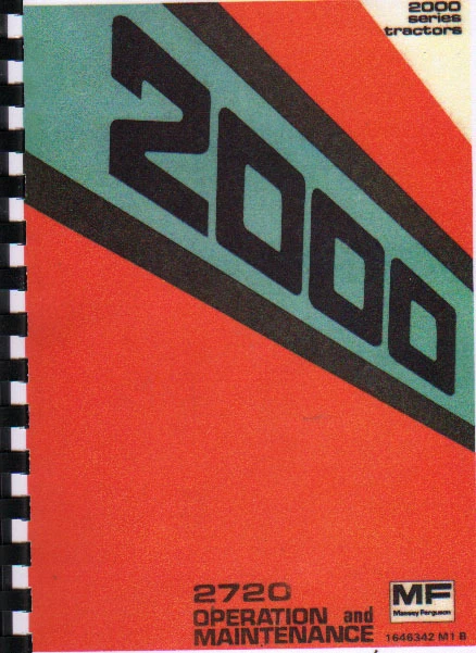 Libro manual de mantenimiento para operador de tractor Massey Ferguson "2720"