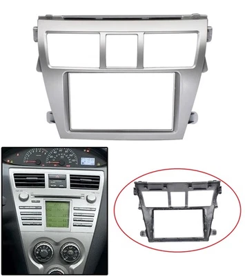 Cuadro estéreo de tablero radio fascia panel bisel embellecedor para Toyota Yaris sedán 2006-12 Foto 1 de 4