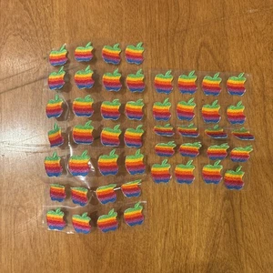 Lot Of 32 Vintage Original Apple Macintosh Computer Logo Rainbow Stickers 🔥‼️ - Picture 1 of 2