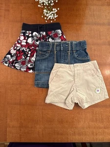 Toddler Girls Sz 4 / 4T Lot Of 3 Bottoms Shorts Skirts Savannah Old Navy Carters - Picture 1 of 12