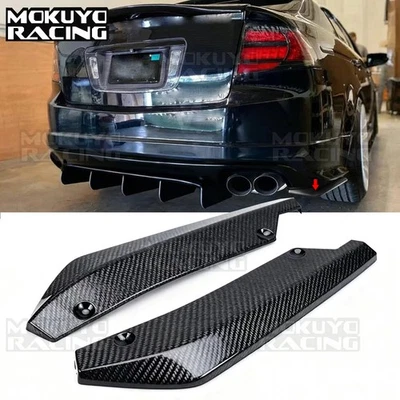 For Acura TL 04-14 Carbon Fiber Pattern Rear Bumper Extensions Spats Apron 2PCS Foto 1 de 4