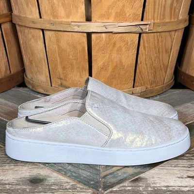 Vionic Splendid Dakota Leather Gold Metallic Shimmer Snakeskin Mules Womens 6.5 - Image 1 of 4