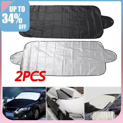 2x Heavy Duty Car Windscreen Cover Ice Frost Snow Windshield Protector Sun Shade - Image 1 of 4