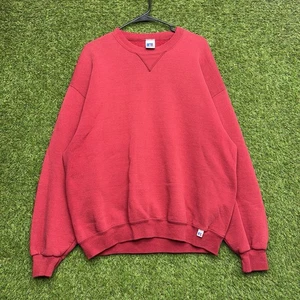 Sudadera Atlética Russell De Colección Para Hombres XL Pullover en Blanco Hecha en México Roja Años 90 - Imagen 1 de 10