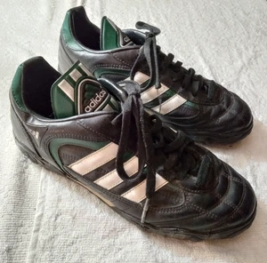 Vintage ADIDAS 1998 Rare Stratos Black Stripe Soccer Cleats Shoes Men 8.5 045472 - Picture 1 of 10