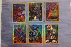Lotto 6 Card Chase Set Inserto Holofoil Oro Marvel Masterpieces 1994 Jumbo Target - Foto 1 di 23