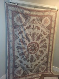 Vintage Ghalamkar Hand Bedruckt Baumwolle Perser Textil Tischdecke 86,5" x 57,5" - Bild 1 von 7