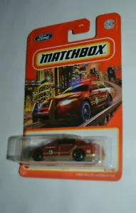 MATCHBOX 2021 CITY ADVENTURE #81 - FORD POLICE INTERCEPTOR JEFE DE BOMBEROS ROJO - Imagen 1 de 4