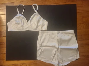 Vintage Victorias Secret 1980s Gold Label Silk Bralette & Panties Set - Picture 1 of 10