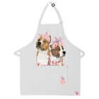 American Staffordshire Terrier Amstaff Floral Apron Two Pocket Bib Apron With Ad