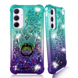 For Samsung Galaxy A35 5G (2024) Liquid Glitter Bling Case Phone Ring Stand - Picture 1 of 10