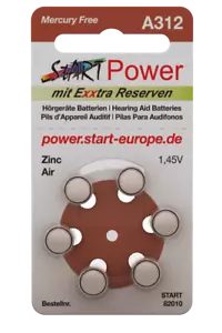 60 Hörgerätebatterien Typ A312 PR41 Leistung 1.4V 160mAh Hörgeräte Batterien - Bild 1 von 5