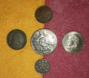 LOTE DE 5 MONEDAS PORTUGUESAS DIFERENTES (Pre Euro) 1959/1977/1979/1980/1990 - Imagen 1 de 2