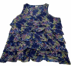66 Route Original Clothing Co. Blue Multicolor Floral Womens Tank Top Size Large - Picture 1 of 6